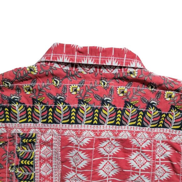 GRAMICCI Jaime Arizona Orange Aztec Printed Cropped Button Up Jacket Womens L - Picture 3 of 16